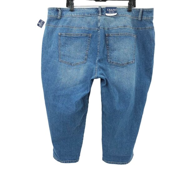 Chaps Capri Jeans Slimming Fit Plus Size 22W High Rise NWT Stretch Med Wash Crop - Picture 2 of 12